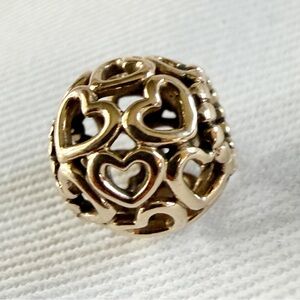 Pandora Retired 14K Gold Open Your Heart Openworks Bead - 750964